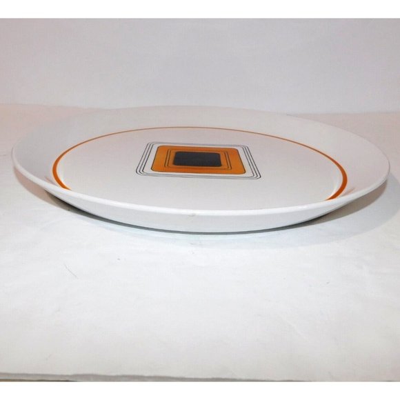 VTG MCM Mikasa Duplex Ben Seibel AXIOM 12.5" Serving Platter White Orange Black - Picture 4 of 7